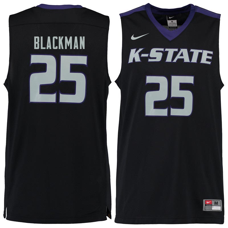 Men #25 Rolando Blackman Kansas State Wildcats College Basketball Jerseys Sale-Black